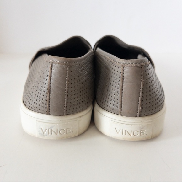 Vince Blair Grey Perforated Low Top Slip On Sneakers - Picture 7 of 14